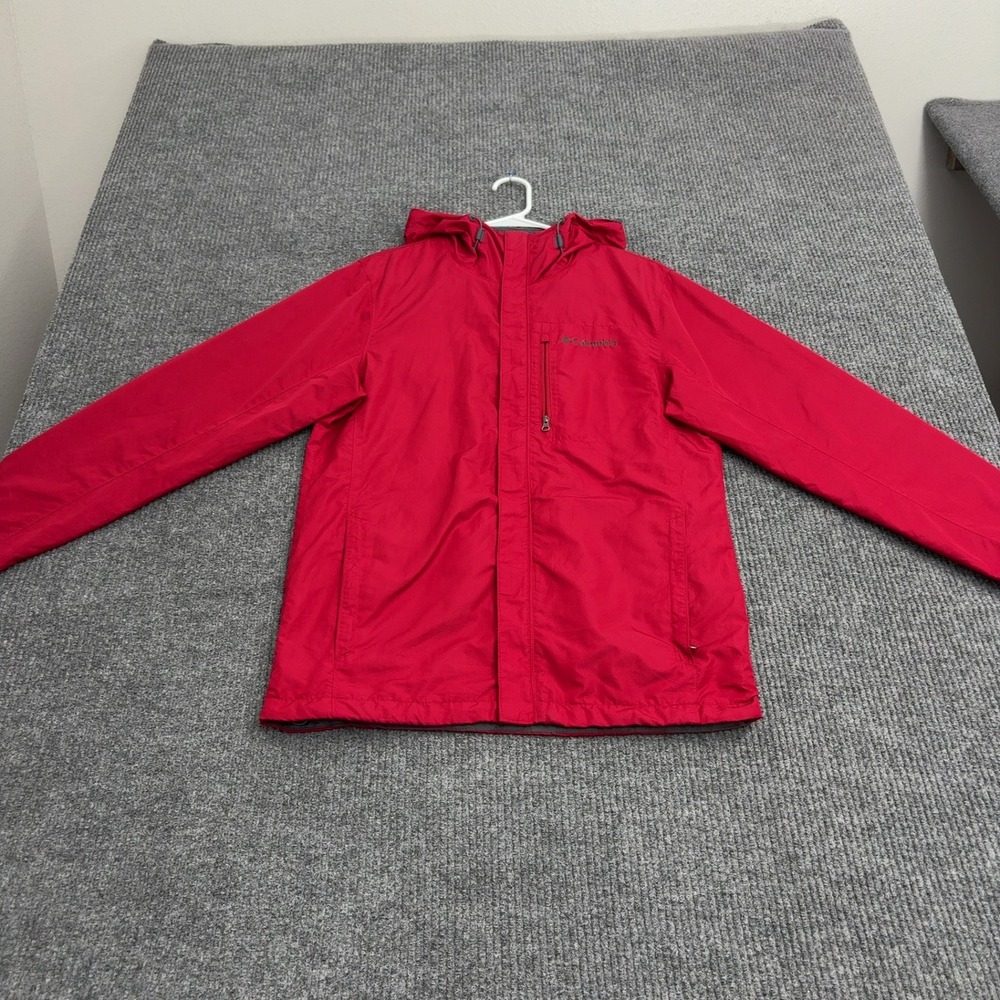 Columbia Jacket Mens S Red Polyester Hooded Rain Outdoor Gorpcore Hiking Style